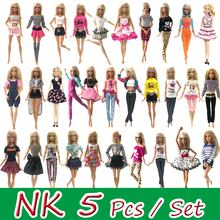 NK Newest Mix 5 Pcs/Set Princess Doll Dress Noble Gown For Barbie Accessories Doll Fashion Design Outfit Best Gir Gift  JJ 2024 - buy cheap
