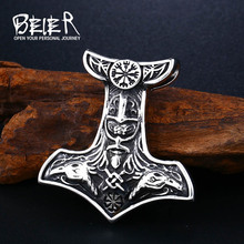 Beier 316L Stainless Steel Viking pirate necklace pendant Nordic mythical bird runes men's pendant fashion gifts LLBP8-089P 2024 - buy cheap