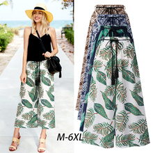 Summer Wide Leg Pants Womens Pants High Waist Loose Straight Ankle-Length Pants Womens Beach Wear Pants Large Size 6XL 8100 2024 - buy cheap