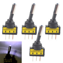 Suporte ee interruptor de luz led universal, 4 unidades 12v 20a cores acessórios de carro interruptor de alternância 3 pinos spst liga/desliga xy01