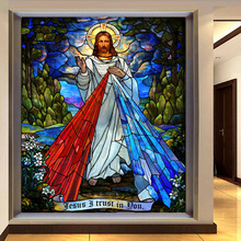 Can do any size Window Film Glass Films Jesus Christ Poster stained glass sticker self adhesive or static cling for Church Home 2024 - buy cheap