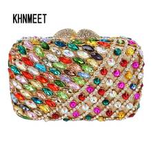 Orferta-Bolso de mano de lujo para mujer, Pochette Multicolor con diamantes de imitación, para Banquete de boda, SC497 2024 - compra barato