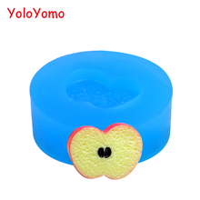 S020YL Apple Slice Silicone Mold Flexible Mold 16mm - Polymer Clay Sugarcraft Miniature Food Molds, Jewelry Mould 2024 - buy cheap