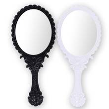 Черно-белое косметическое зеркало, портативные косметические зеркала, косметическое зеркало, ручное зеркало с ручкой для женщин, косметический комод 2024 - купить недорого