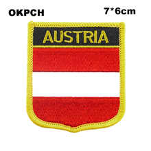 Austria Shield Shape Flag patches embroidered flag patches national flag patches for Cothing DIY Decoration PT0019-S 2024 - buy cheap