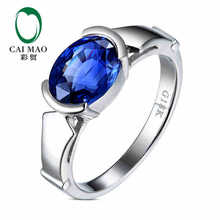 CaiMao 18KT/750 White Gold 1.51 ct Natural IF Blue Tanzanite AAA  ct Full Cut Diamond Engagement Gemstone Ring Jewelry 2024 - buy cheap