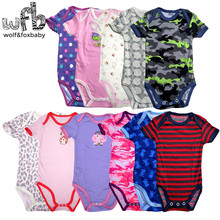 0-2years 5pieces/lot short-Sleeved Baby Infant cartoon bodysuits for boys girls jumpsuits Clothing 2024 - buy cheap