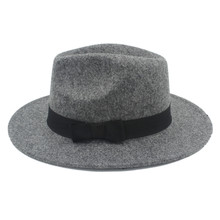 Chapéu de lã de aba larga com laço, chapéu tipo fedora para homens e mulheres, chapéu de inverno, moda jazz, igreja, tamanhos 56-58cm 2024 - compre barato