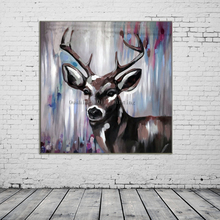 New Hand Painted Knife Animals Deer Oil Painting Hang Paintings Modern Abstract Wall Picture For Decor Pictures Canvas Painting 2024 - buy cheap