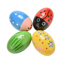 Huevos de arena de madera para niños, instrumentos musicales de percusión, colores aleatorios 2024 - compra barato