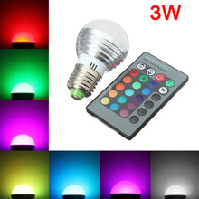 Dimmable E27 LED Bulb 16 Colors Change 3W 110V 220V 230V  Magic RGB LED Lamp Light RGB Bulb 24key IR Remote Control Lampada 2024 - buy cheap