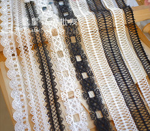 10Yard/Lot Black white water soluble embroidery lace trim vintage dress DIY necklace handmade jewelry clothing sewing materials 2024 - buy cheap