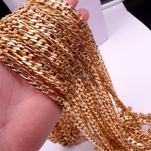 3 Meter IN BULK 7mm wide Gold Stainless Steel Fashion Figaro NK Curb  Link Chain Jewelry Finding /Marking Chain DIY Necklace 2024 - buy cheap