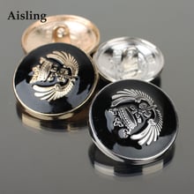 Aisling Fashion 10pcs/lot British Style Metal Alloy Sewing Buttons Coat Wing Buttons Black Lacquer Suit Buttons.D160 2024 - buy cheap