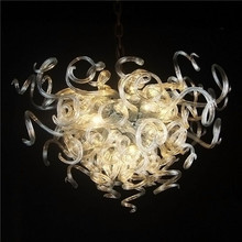 LR844-Pure Colored Glass Decorative Murano Glass LED Heart Shaped Crystal Chandelier 2024 - buy cheap