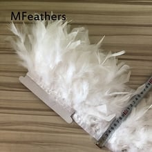 10 Meter White Natural Turkey Feather Fringe Trims Ribbon 10-15cm For Wedding Skirt/Dress/Clothes Decoration DIY Craft Feather 2024 - buy cheap