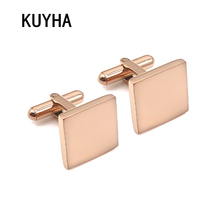 Luxury Square Cufflinks for Mens Rose Gold/Silver Color High Quality Brand Cuff Links Best Present French Suit Wedding Jewellery 2024 - buy cheap