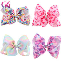 4 Pieces/lot 7" Starry Sky Hair Bows With Clips For Kids Girls Handmade Large Printed Ribbon Bows Hairgrips Hair Accessories 2024 - buy cheap