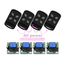 Novo 12 V Canal de Sinal Fixo Codificação Interruptor 4 pcs + Controle Remoto Sem Fio 4 pcs Promoção