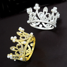 Corona redonda para pastel para niños, tiara pequeña, tocado, tiara de cumpleaños, accesorios de joyas para el pelo 2024 - compra barato