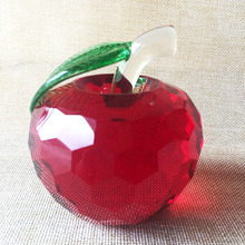 Estatuilla de cristal facetada de manzana, artesanía de pisapapeles de cristal, adorno de decoración de boda para el hogar, regalo de Navidad, recuerdo creativo en miniatura 2024 - compra barato