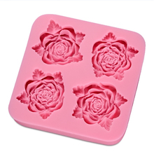 4 розы в форме цветка, украшение для помадки, силиконовые формы для торта, инструменты для украшения кексов, выпечки E686 2024 - купить недорого