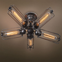 Mini lustre para teto, luminária vintage de teto com armação de metal, moderno, steampunk, 110v, 220v e 230v