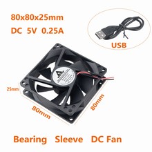 Gdstime DC 5V 80mm x 25mm USB Connector 8cm PC Computer Cooling Fan 80x80x25mm Mute Brushless Motor Cooler 8025 2024 - buy cheap