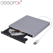 Внешний оптический привод Deepfox, USB 2,0 DVD/CD-накопитель, тонкий портативный DVD RW драйвер для ноутбука MacBook, ноутбука, настольного ПК 2024 - купить недорого