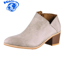 HUANQIU-Botas cómodas con cremallera para mujer, zapatos de tacón alto con punta estrecha, talla grande 35-43, ZLL291, para primavera y otoño, 2018 2024 - compra barato