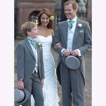 2017 Groom Tuxedos One Button Groomsmen Best Man Wedding mens suits Morning Style Prom Formal Bridegroom men Suit (Jacket+Vest) 2024 - buy cheap