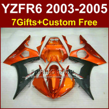 Burnt orange Motorcycle fairing set for YAMAHA YZFR6 2003 2004 2005 ABS fairings kit YZF R6 03 04 05 YZF1000 bodyworks JU7 2024 - buy cheap