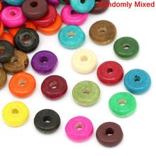 Wood Spacer Beads Flat Round Mixed About 10mm( 3/8") Dia, Hole: Approx 3.2mm, 150 PCs new 2024 - buy cheap