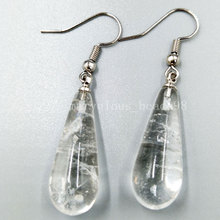Free Shipping Beautiful White Crystal Water Drop Art Women Men Beads Earring  PC5100 2024 - buy cheap
