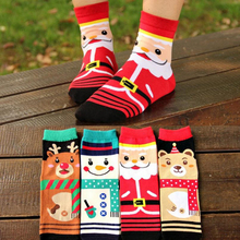 Calcetines coreanos de dibujos animados para mujer, de algodón, informales, para Festival, Navidad, Papá Noel, ciervo, regalo de cumpleaños de oso 2024 - compra barato