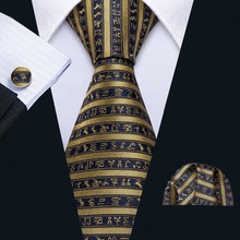 Ornamentos de moda 2019 gravata com lenço e laço de seda dourado 2024 - compre barato