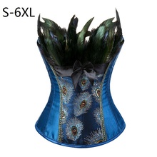 Caudatus Corsets and Bustiers Peacock Embroidery Princess Burlesque Overbust Corset Gothic Feather Clothing Body Shaper Bustier 2024 - buy cheap