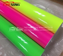 1.52*20m Premium Glossy Fluorescent Vinyl Sticker for Car Wrapping 3 Layers Fluorescent film Glossy fluorescent car Sticker 2024 - buy cheap