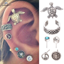 Starbeauty piercing de orelha de tartaruga, 6 peças de piercing retrô para orelha, cartilagem, hélix, joias para o corpo 2024 - compre barato