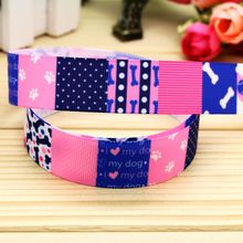 7/8 ''envío gratis diseño de perro cinta de grosgrain estampada pelo lazo artículo para la cabeza decoración de fiesta venta al por mayor OEM 22mm H5293 2024 - compra barato