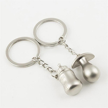 1 Pair Cute Baby Pacifier Pattern Keyring Feeding Bottle Key Ring Lovers Keychain Gift 2024 - buy cheap