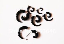 50pcs Free Shippment  Black Acrylic sprial fake gauges fake Cheater plugs 2mm 3mm 4mm 5mm 6mm 8mm mix 2024 - buy cheap