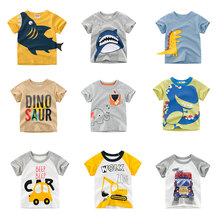 New Cartoon Animal Print Baby Boys T Shirt For Summer Infant Kids Boys Girls Car T-Shirts Clothes Cotton Toddler Letter Tops 2024 - buy cheap