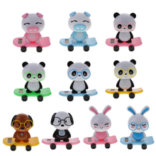 New Hot Cute Solar Powered Skateboard Glasses Shaking Head Rabbit Doll Toy Novelty Solar Toys for Child Creative Children Gifts 2024 - buy cheap
