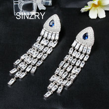 SINZRY NEW wedding jewelry cubic zirconia shinning long tassel party drop earrings female creative dangle earring for women 2024 - buy cheap