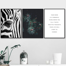 Pintura de lona de pinheiro zebra, citação, arte para parede, pôsteres nórdicos, impressões, arte em tela, imagens para decoração de sala de estar 2024 - compre barato