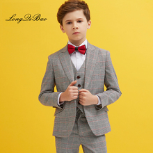 England Plaid Boys Blazer 3 Pcs Wedding Suits For Boy Formal Dress Suit Boys Wedding Suit Kid Tuxedos Page Boy Outfits 2024 - buy cheap