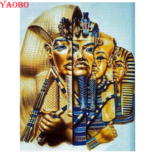 Diy 5D Diamond Painting Rhinestone Embroidery Cross Stitch Full Square Round Egyptian Pharaoh pictures mosaic Painting by number 2024 - buy cheap