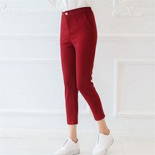 2018 New Spring Women Thin Harem Pants Summer Ankle-Length Red Pant Fashion All-match Office Lady Pant Casual Girl Legging Z344 2024 - buy cheap