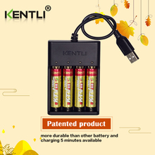 Bateria de lítio recarregável, 8 peças, kentli 1.5v aa pk5 2800mwh + 4 espaços carregador rápido aa 2024 - compre barato